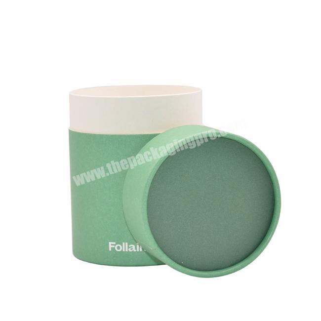 Eco Friendly  Customized Design Round Boxes Food Grade Gold Foil Logo Cylinder Packaging