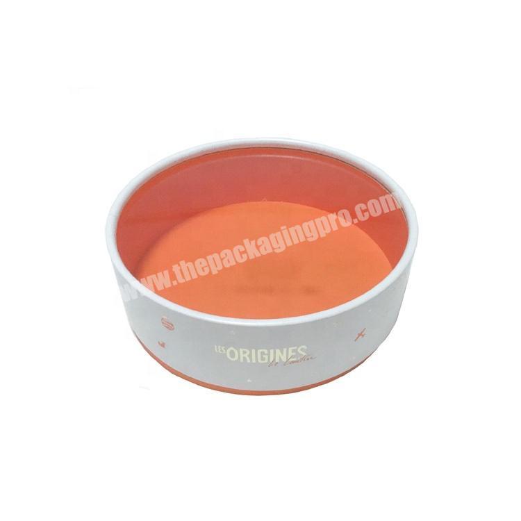 Eco-Friendly Luxury Small Orange Round Paper Tube Flower Box With PVC Lid