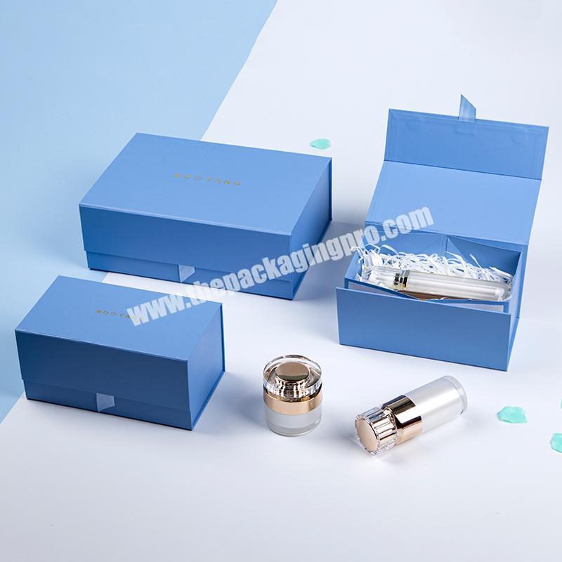 Custom Logo Magnetic Folding Gift Box Cosmetic Skincare Box carton Foldable Packaging