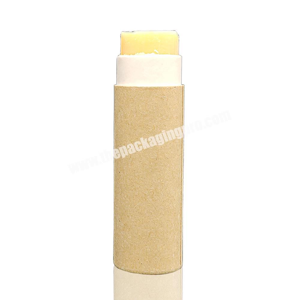 Eco Kraft Paper Cardboard Empty Lip Balm Container Wholesale Price Solid Perfume Stick Cylinder Tube Packaging