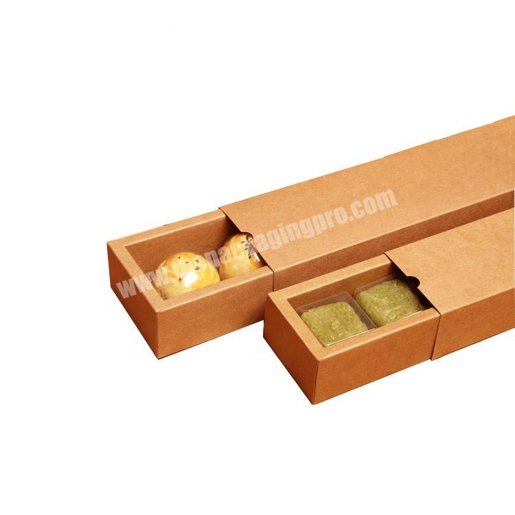 Eco-friendly Brown Kraft Macaron Cookie Pastry Food Paper Box Packaging Custom LOGO