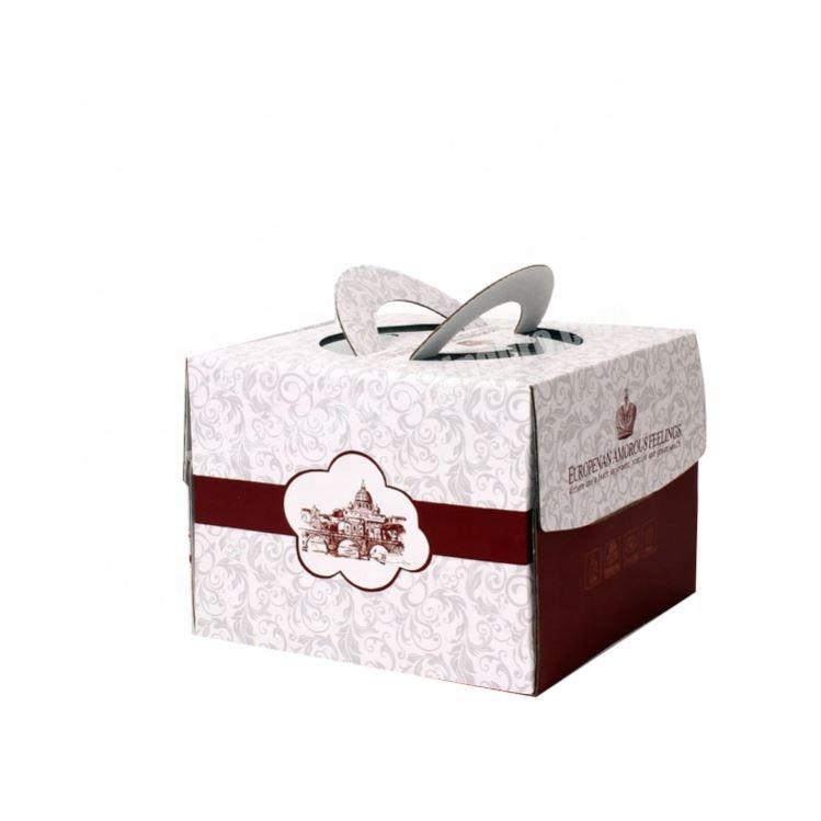 Eco-friendly Custom Printed Logo White Corrugated Paper Box with Paper Tray Cake Box Packaging