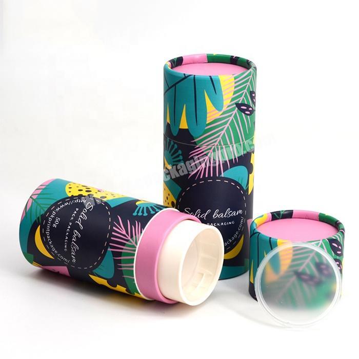 Eco-friendly Custom Size Empty Cylinder Sunscreen Lip Balm Paper Tubes Deodorant Containers