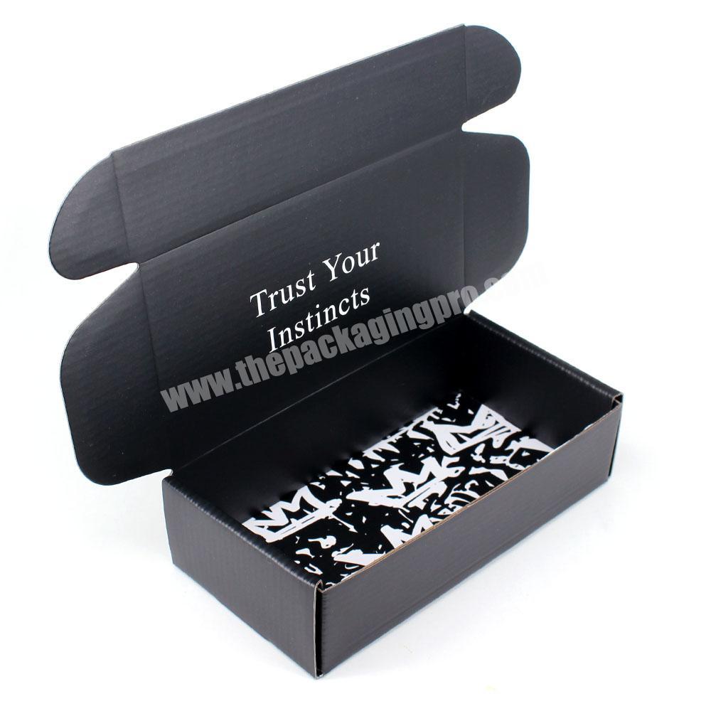 Eco-friendly Skincare  Beauty  Cloth Packing Mailer Corrugated Paper Custom Black Color Gift Delivery Mailing Packaging Box