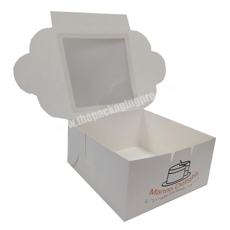 Eco friendly cake packaging kraft paper shipping box with window