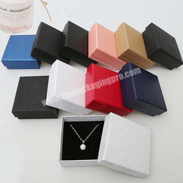 Eco friendly custom logo packaging luxurious lid and base box for jewelry necklace earring
