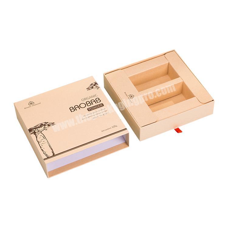 Eco-friendly high quality kraft paper pull-out jewelry box with insert