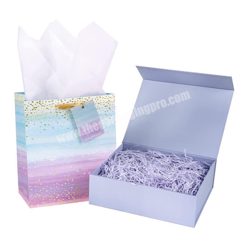 Elegant Foldable Apparel Clothing Gift Storage Box for Dress Shirts Shoes with Ribbon Luxury Wedding Cardboard Packaging Box