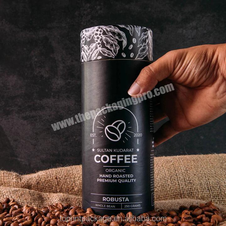 Empty Black Coffee Food Grade Kraft Paper Tubes Tea Bags Cardboard Box Eco Friendly Cosmetic Packaging