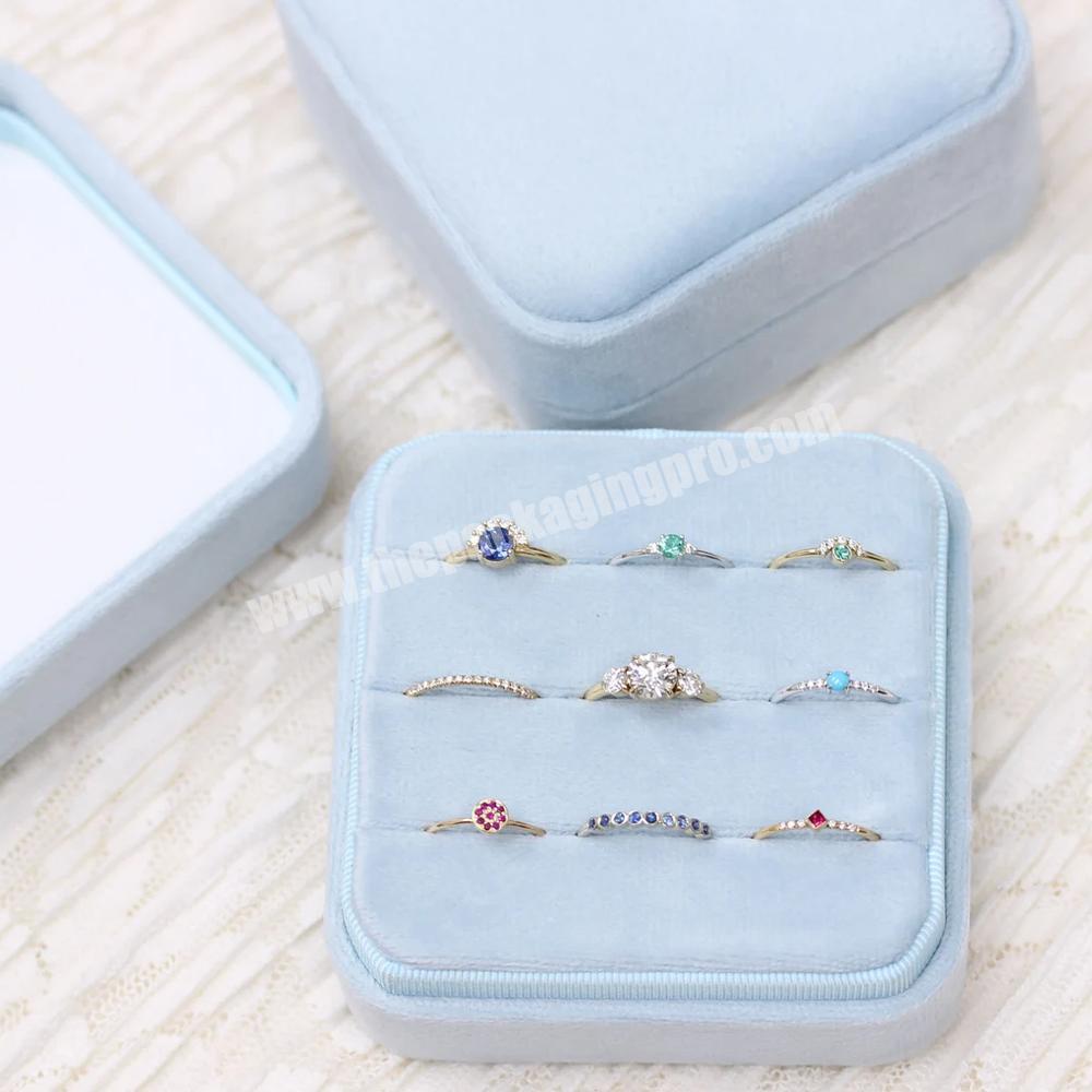 Engagement Ring Wedding Set Stacker Ring Travel Box Organizer Box Premium Handmade Velvet Jewelry Storage Case Velvet Ring Box
