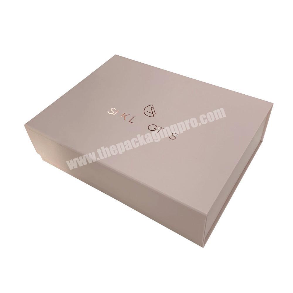 Factory Custom Dusty Pink Color Human Hair Extensions Gift Storage Box Packaging for Hair Bundles