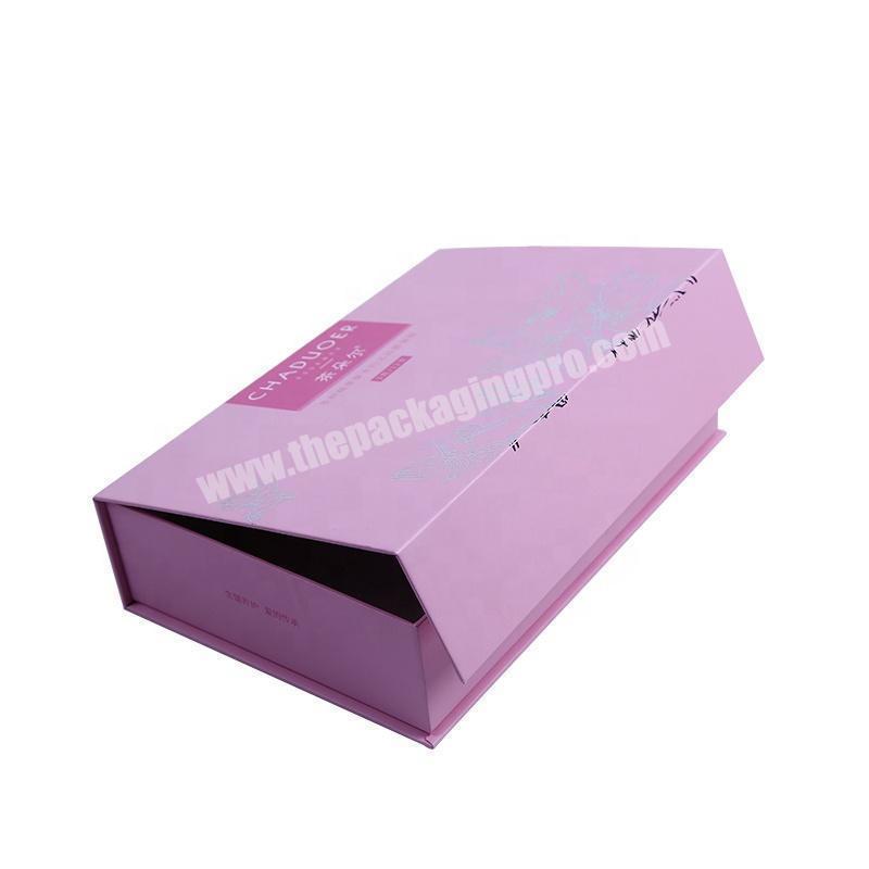 Factory Custom Pink Gold Foil Logo Magnetic box Rigid Cardboard box Printed Cosmetic  Clothing Gift Sets Paper Box