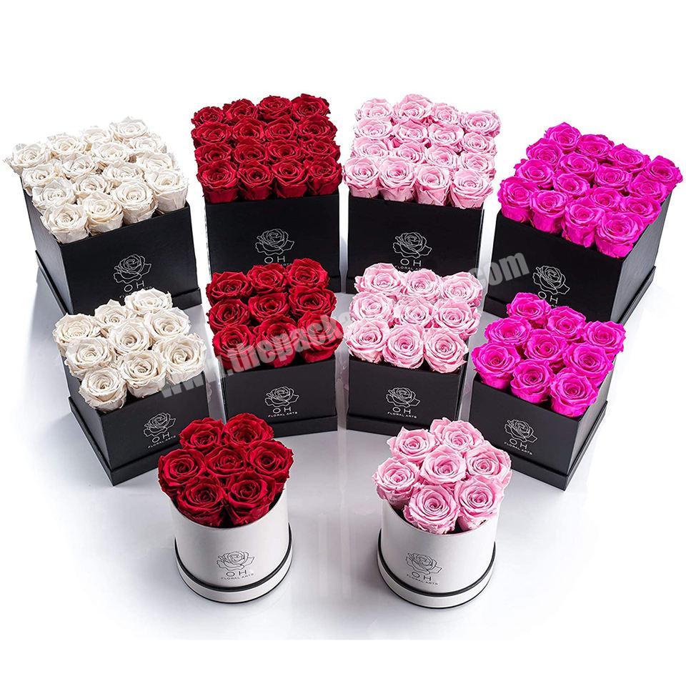 Factory Custom Waterproof Paper Round Flower Box Roses Fresh Rose Luxury Cardboard Boxes For Flowers
