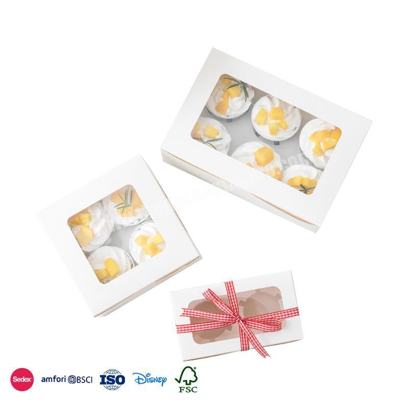 Factory Direct Price White clean and pure translucent design customizable logo afternoon tea and cake boxes