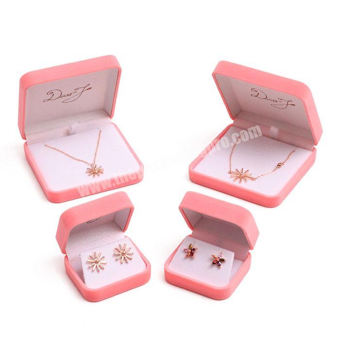 Factory OEM Custom hot sell high quality velvet earring necklace jewelry box