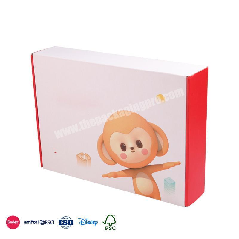 Factory Price Wholesale High quality white with monkey pattern red inner layer baby shower paper sweet box
