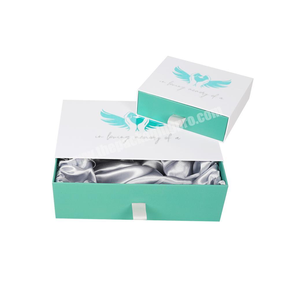 Factory Print Small Cute Blue Jewelry Gift Boxes with Satin Insert