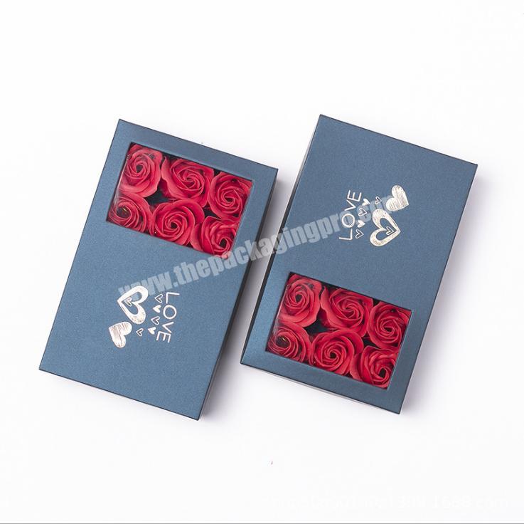 Factory Sell High-end Valentines Day Soap Flower Luxury Jewelry Gift Box