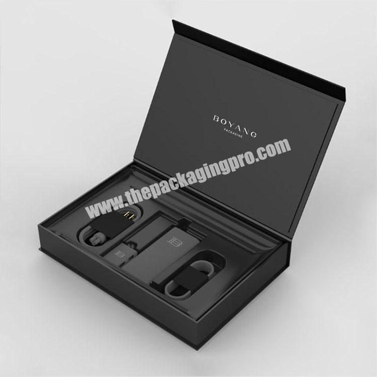 Custom Designed Magnetic Black Book Style Set Nesting Gifts Boxes Packaging