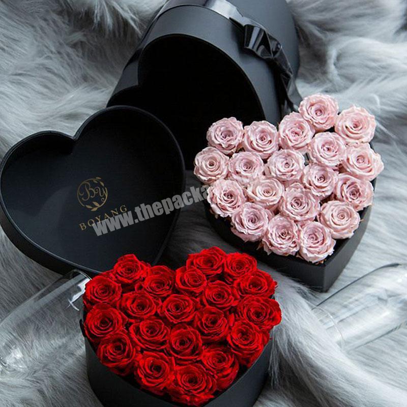 Factory Wholesale Custom Unique Gift Packaging Cardboard Paper Heart Shaped Women Wedding Rose Flowers Boxes