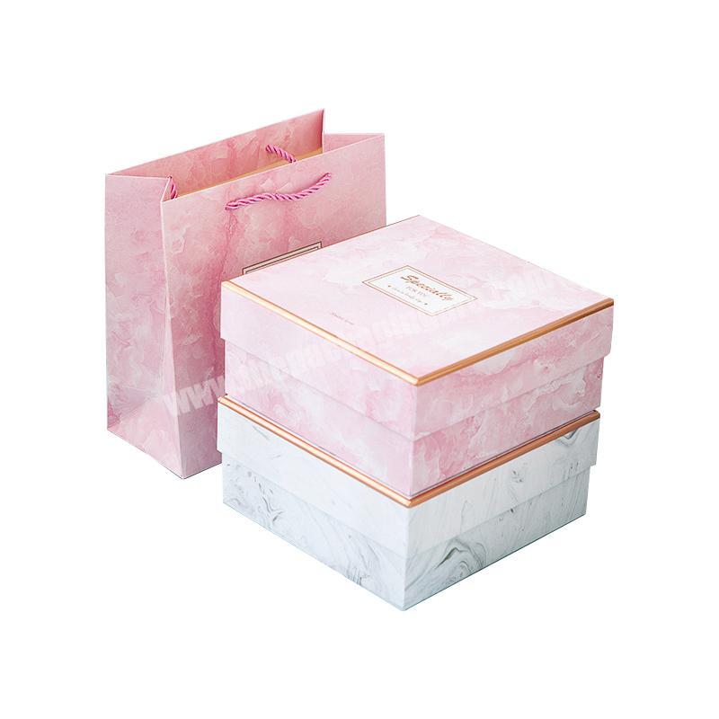 Factory Wholesale Fashion Marble Pattern Gift Box Wedding Companion Hand Gift Box Exquisite Gift Box LOGO Can Be Customized