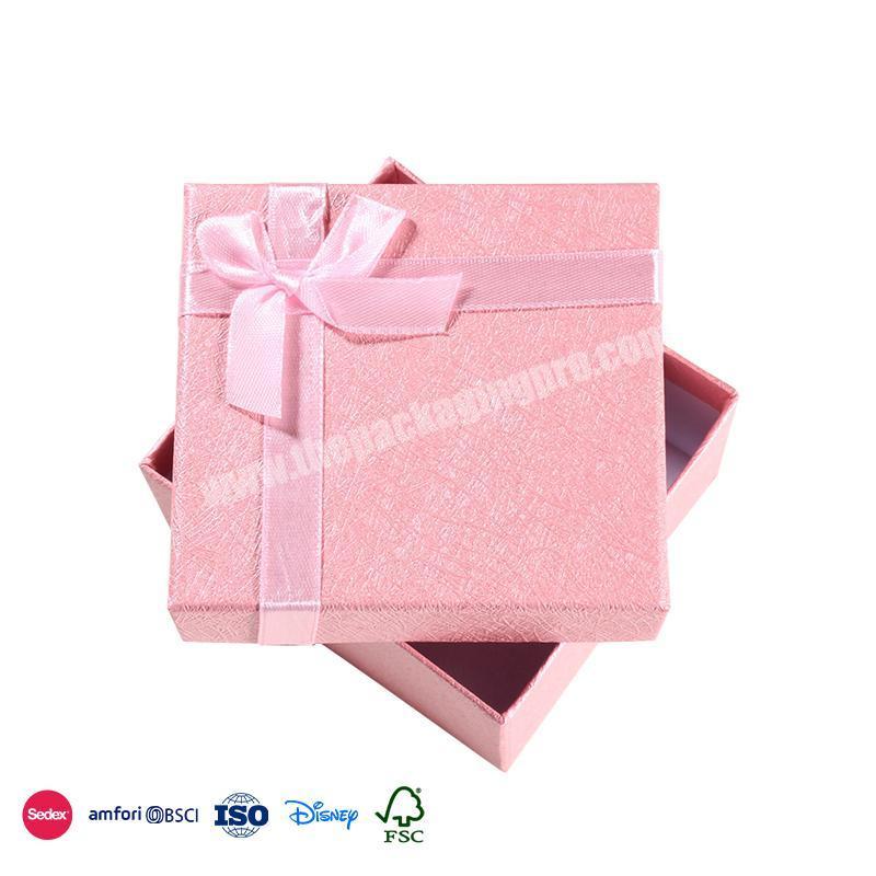 Factory Wholesale Price Pink mesh design with ribbon decoration luxury watch box packaging custom logo