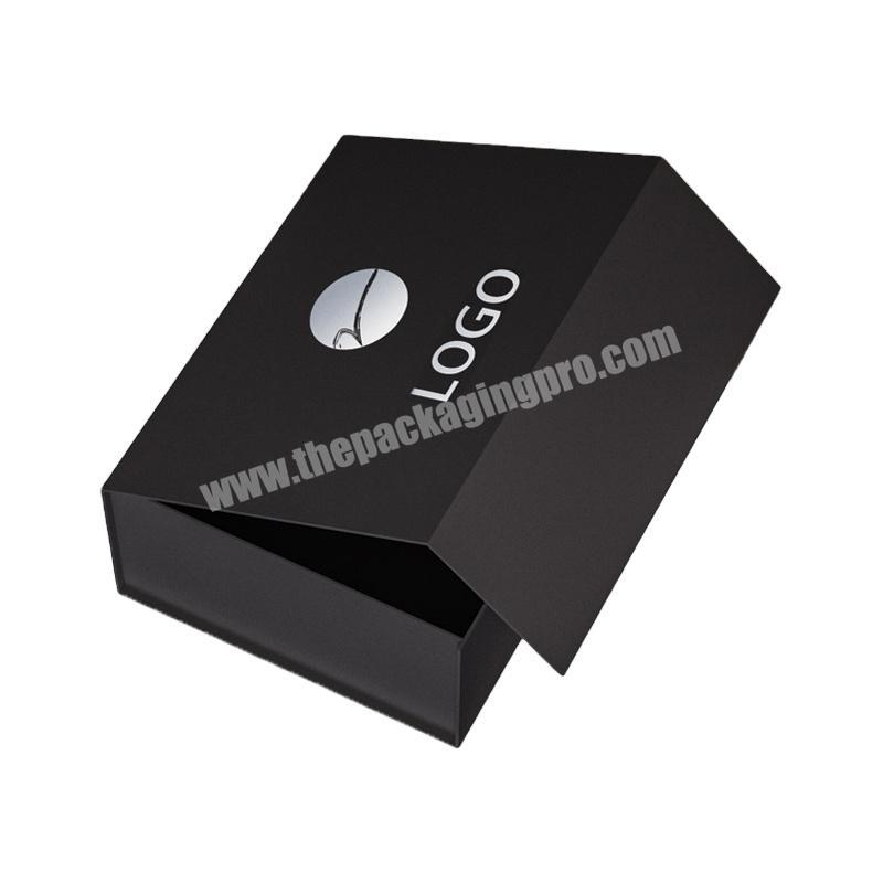 Factory direct custom logo single color printing matte film strong magnetic closure cardboard folding gift box