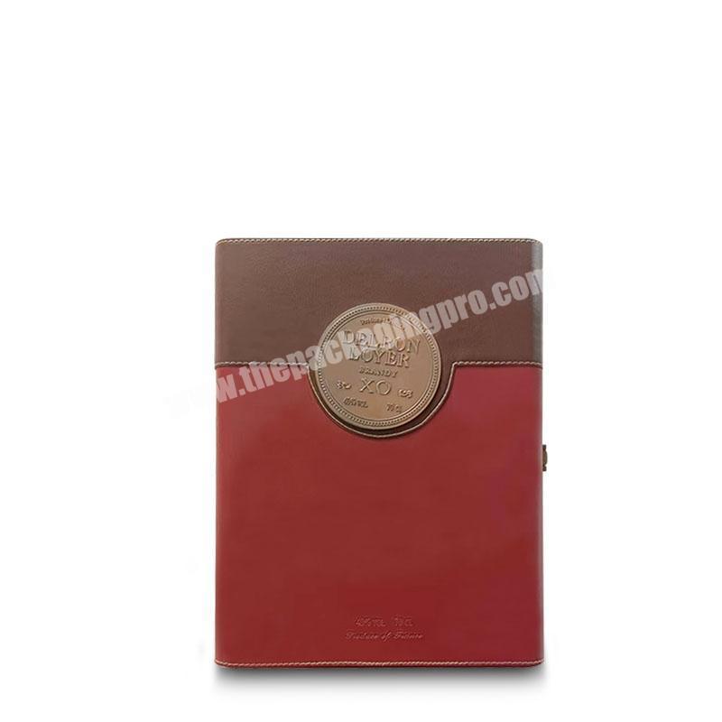 Factory direct sale custom eco-friendly high end leather wine gift packaging box with metal lock