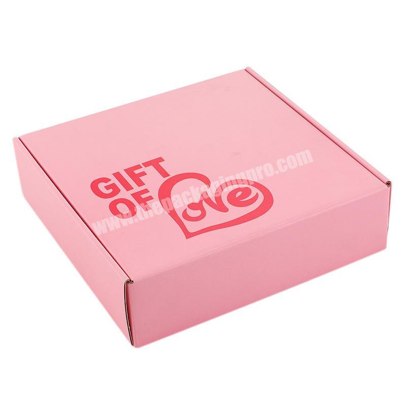 Factory direct sale pink paper box with window recycled kraft paper box ribbons gift paper packing boxes clothes