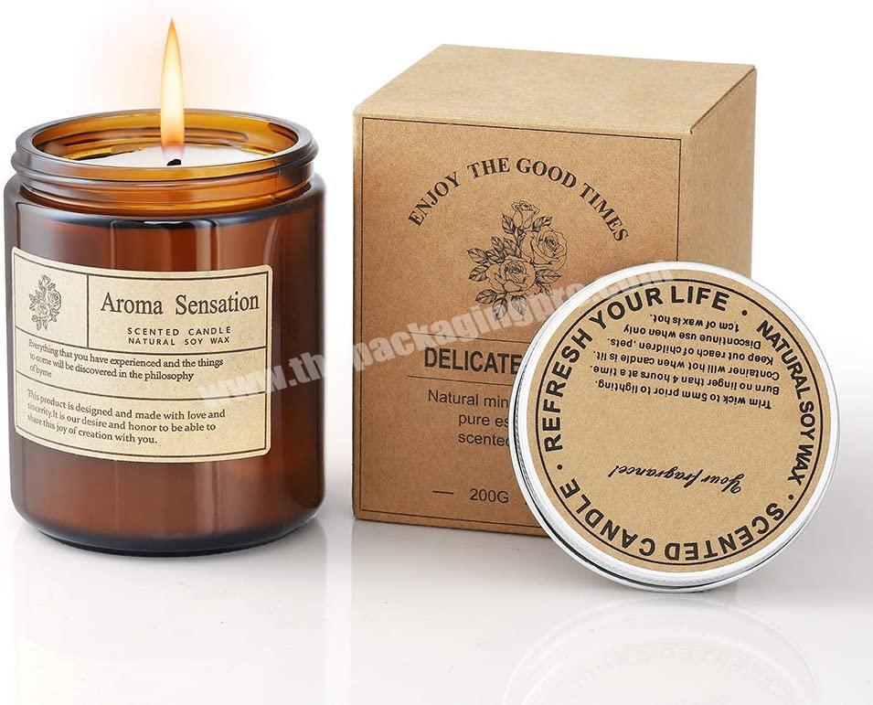 Factory made China Manufacturing foldable candle jar boxes with private label sticking