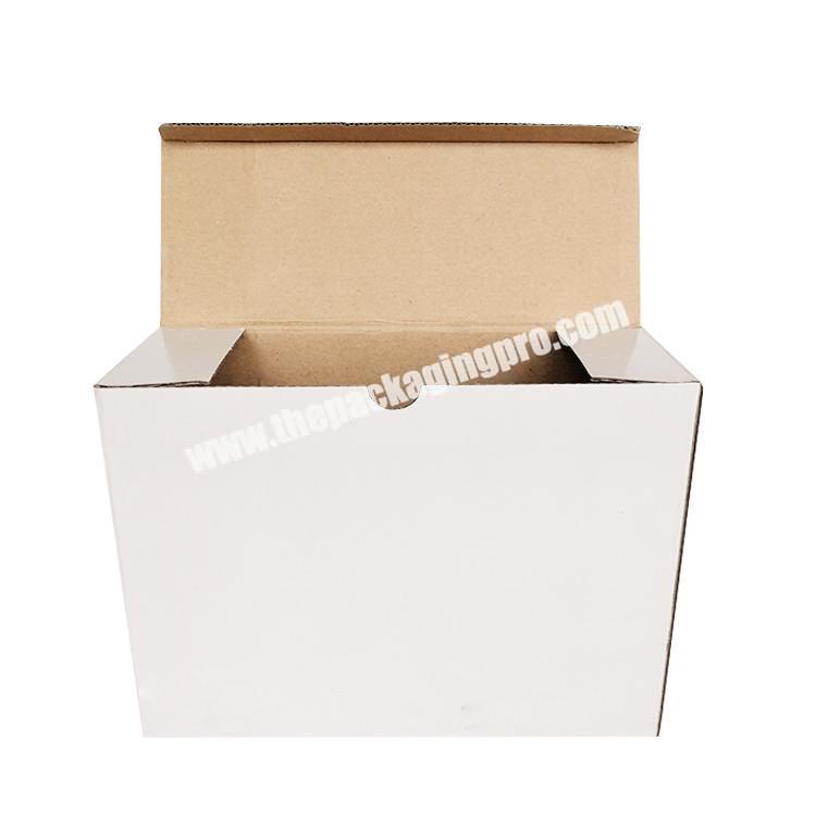 Plain white customized folded e-flute white corrugated box for product packaging