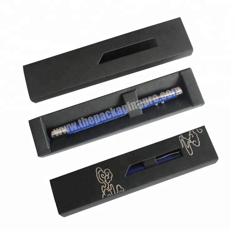 Factory price office stationery printing black paper pen ink refill pen packaging box
