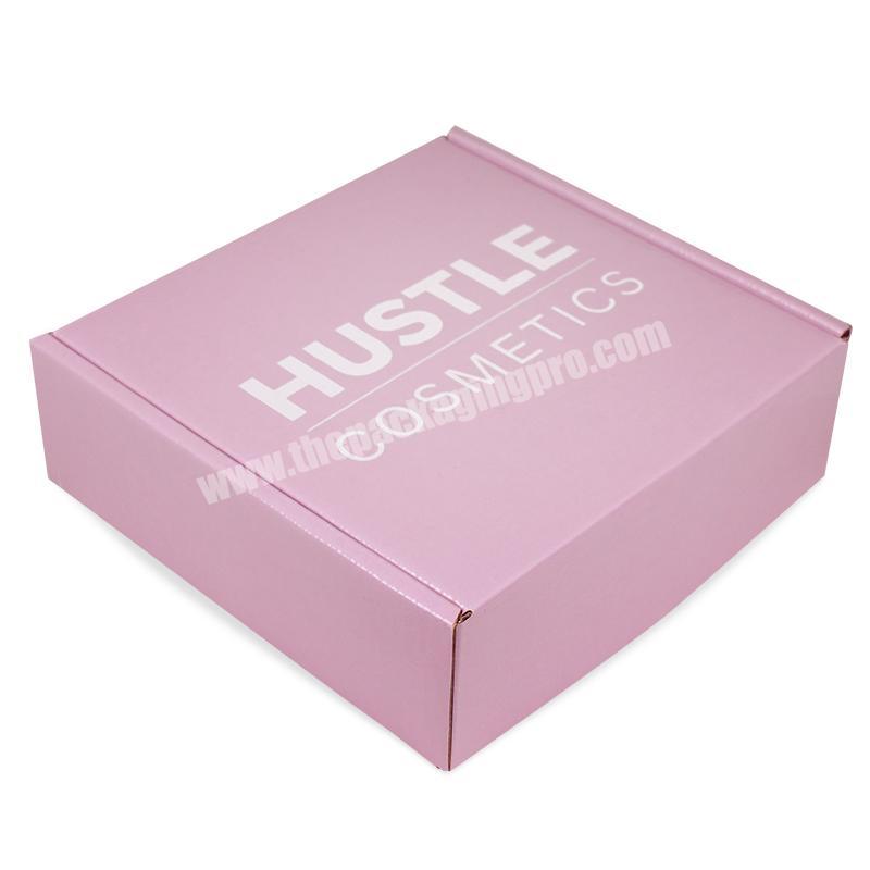 Fancy Luxury  Customized Gift Cosmetic Corrugated Pink Mailer Packaging Paper Box