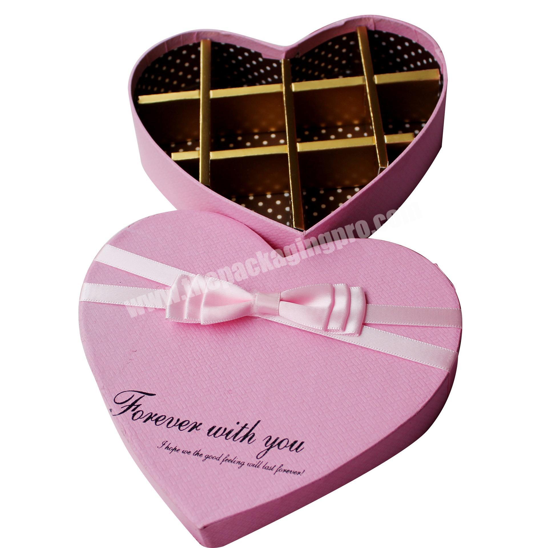 Fancy Paper Cardboard Small Chocolate Bar Bonbon Packing Empty Heart Shape Custom Luxury Sweet Gift Packaging Chocolate Box