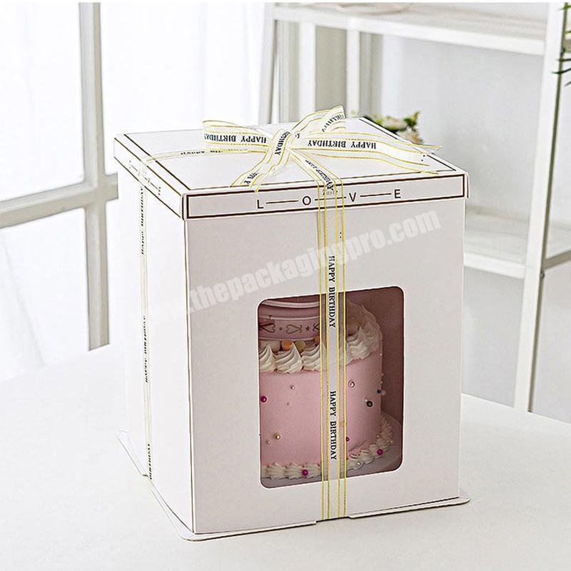 Fancy custom logo eco friendly strawberry chocolate candy cake box paper cardboard transparent clear cup cake packaging box