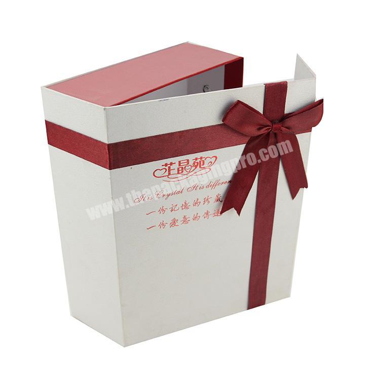 Fancy gift card box custom card box with ribbon wholesale greeting card gift box