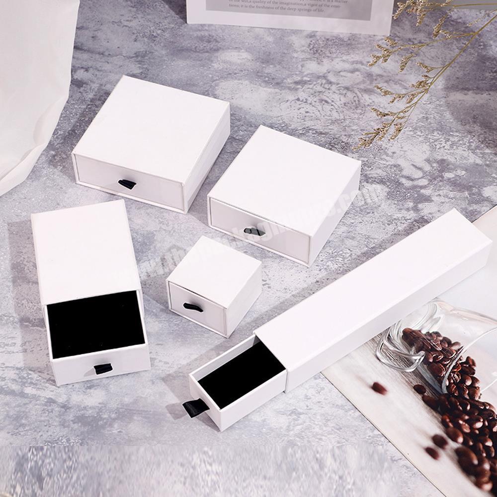 custom Fashion Custom Cardboard Jewelry Drawer Boxes Packaging Paper Ring Bracelet Necklace Earring Holder Storage Drawer Gift Box 
