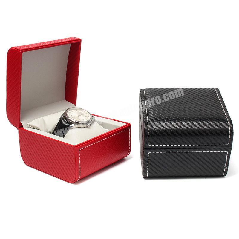 Fashion New Pu Leather Jewelry Storage Packaging Box Custom Logo Luxury Red Black Rigid Cardboard Watch Box