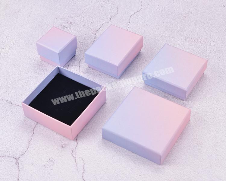Fashionable Ins Pink Blue Gradient Pearlescent Lipstick Ring Small Gift Box Bracelet Jewelry Storage Box