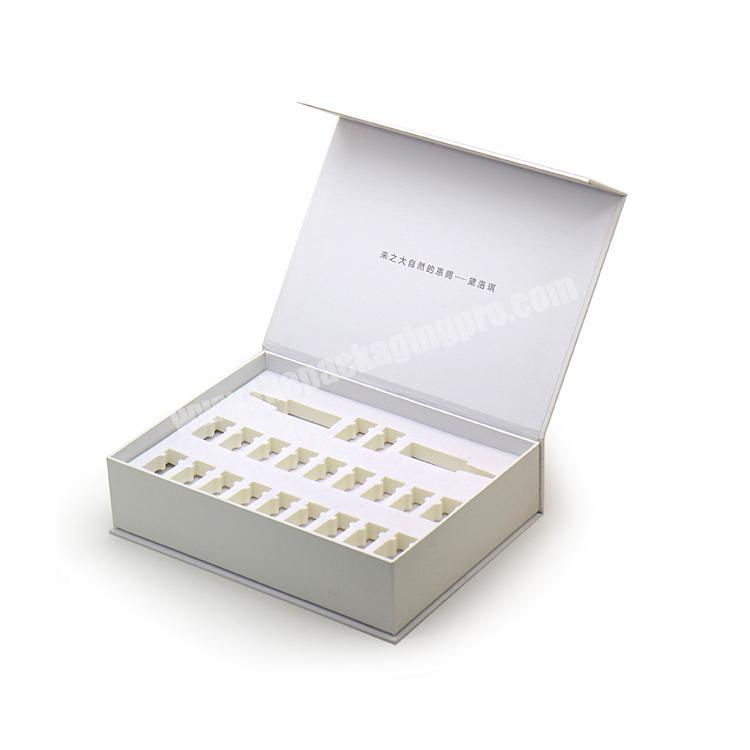 FocusBox custom cosmetics essential oil bottle paper packaging white magnetic gift box with logo
