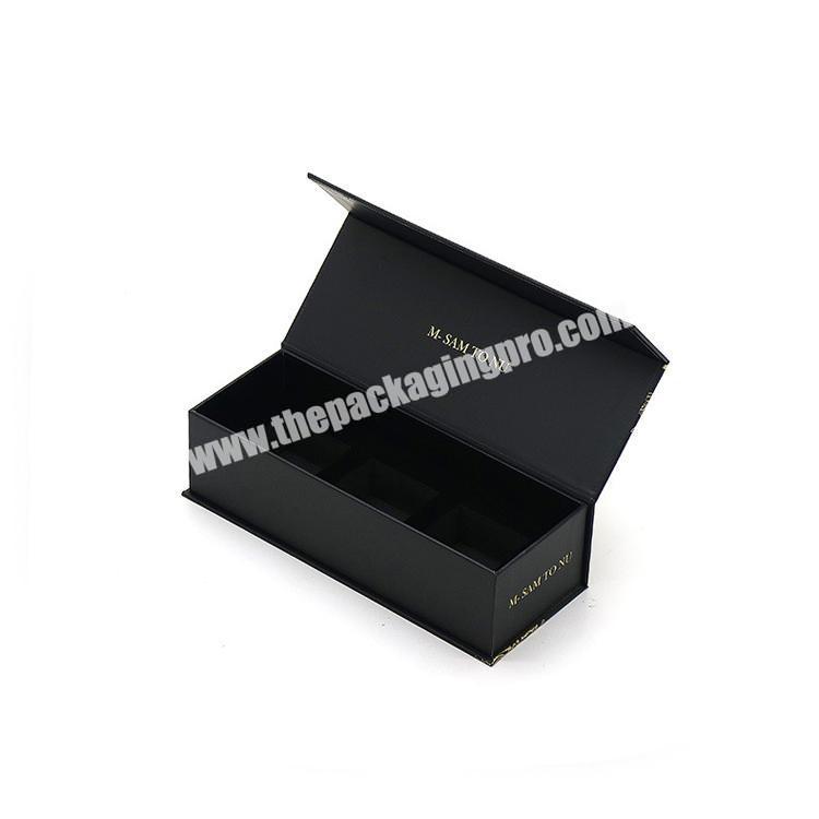 FocusBox custom relief printed matte black magnetic closure rigid paper cardboard lipstick gift box