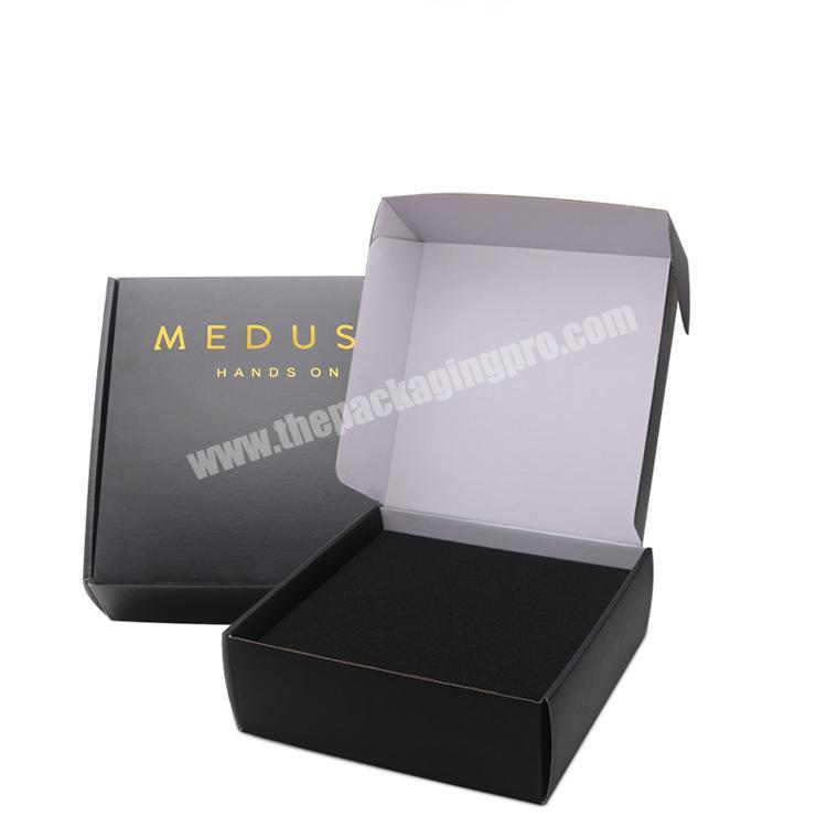 FocusBox promotional OEM durable clothing gift shoes packaging large black shipping boxes custom logo