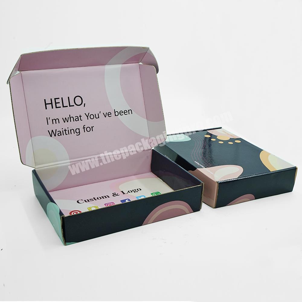 Foldable box black paper shipping Custom mailingmailer Boxes cardboard packaging wigs shipping boxes