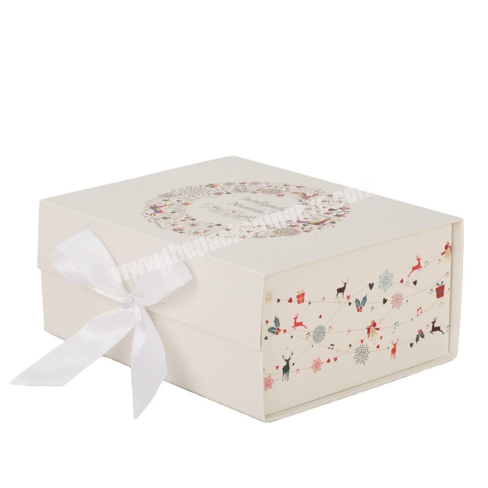 Folding Boxes Luxury Foldable Rigid Gift Boxes With Ribbons Closure Packaging Boxes For Clothes