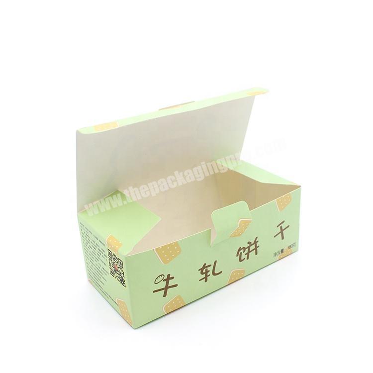 Folding small size cookies snacks paper packaging box with custom design