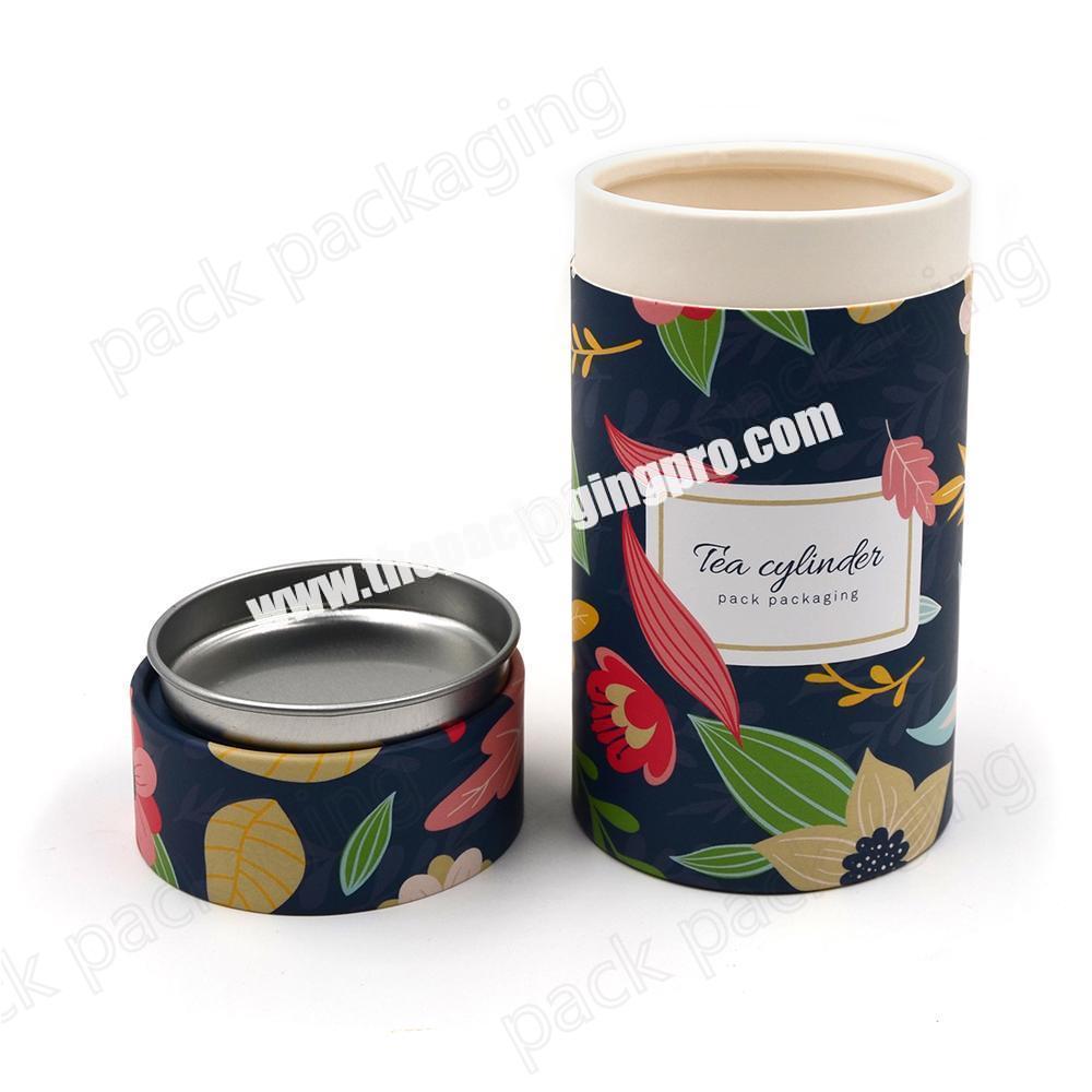 Custom full color printing cylinder herb tea coffee container paper tube box