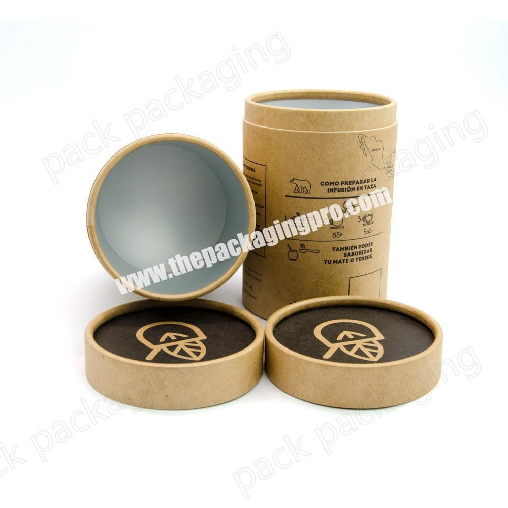 Food Grade Kraft Cardboard Bee Wax Cylinder Paper Tube Protein Powder Packaging