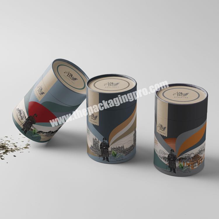Oxygen Barrier Loose Tea Cylinder Packaging Tube Biodegradable Afternoon Tea Box Cardboard Paper Coffee Mug Packaging Box