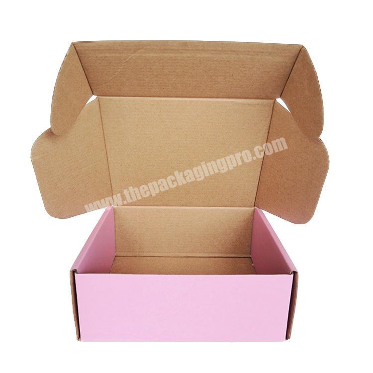 Free sample customize pink shipping boxes recycled kraft paper box personalized paper packaging box