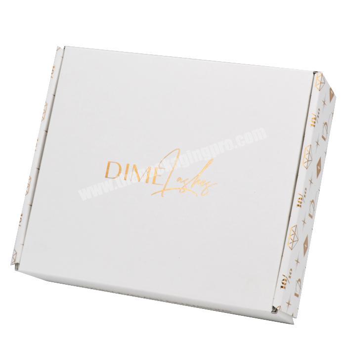 Free shipping Cheap Factory price custom white bronzing small paper carton packaging cardboard mailer shipping corrugated box
